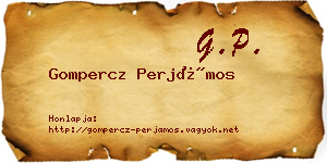 Gompercz Perjámos névjegykártya